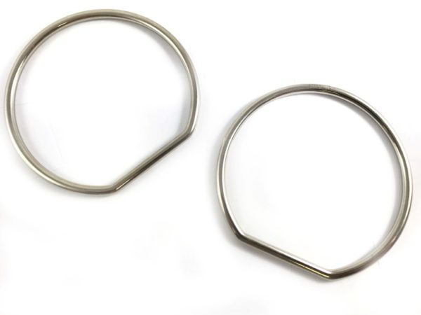 Manici anello acciaio per borse diametro 10 cm. Confezione 2 pezzi.