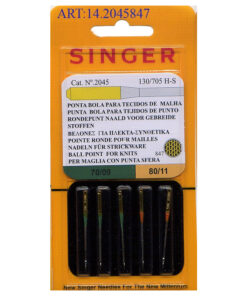 Aghi Singer per maglina misura 70/80 in confezione da 5 aghi.