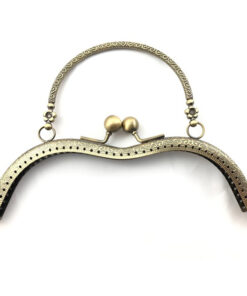 Clik Clak fashion tubolare 19 cm colore bronzo e argento. Ideale per chiusure borse, borselli, pochette e portamonete