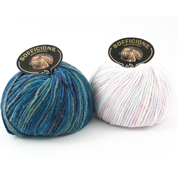La Lana Sofficione Stampata è una lana morbidissima e irrestringibile.