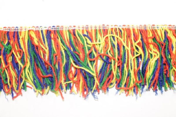 Passamaneria Moda multicolour in lana, altezza 12 cm. Articolo venduto al metro. Inserisci la quantità desiderata.